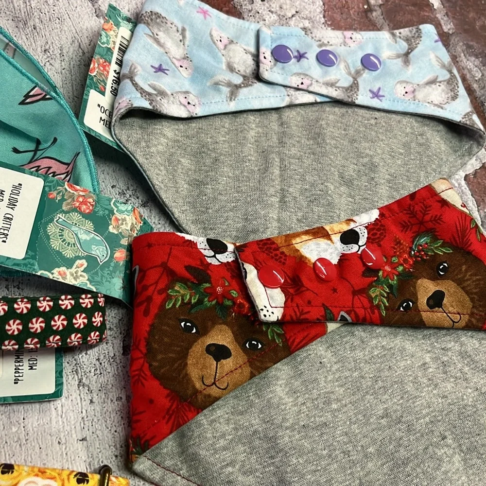 NWT Lot of 8 Medium Size Dog Bandanas & Collars